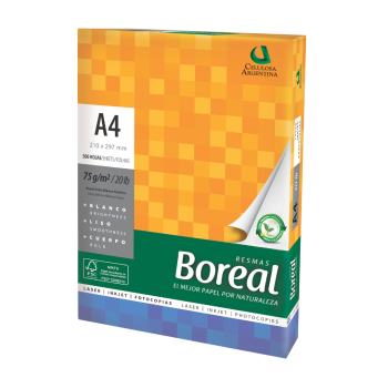 Resma A4 Boreal 75 gr