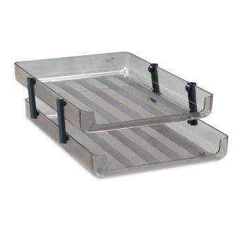 Bandeja acrilica 2 pisos con separadores humo transparente