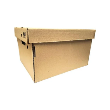 Caja de archivo N5 carton corrugado reforzada tapa incorporada ( 26.5cm alto x 43cm largo x 33 cm ancho)