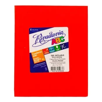 Cuaderno Rivadavia tapa dura forrado 19x23.5 x 50 hjs Rayado