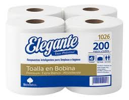 Toalla de manos en rollo Elegante 20cm x 200 Mts x 4 unidades