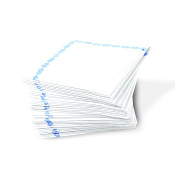 Servilleta blanca 18 x 18 borde azul caja x 1000 unidades