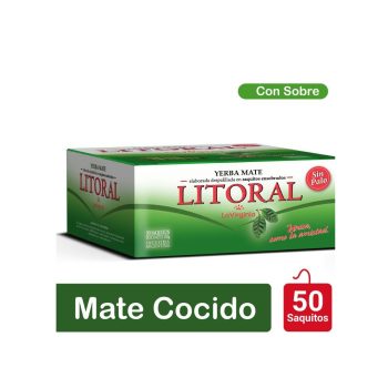 Mate cocido Litoral x 50 unidades ensobrados